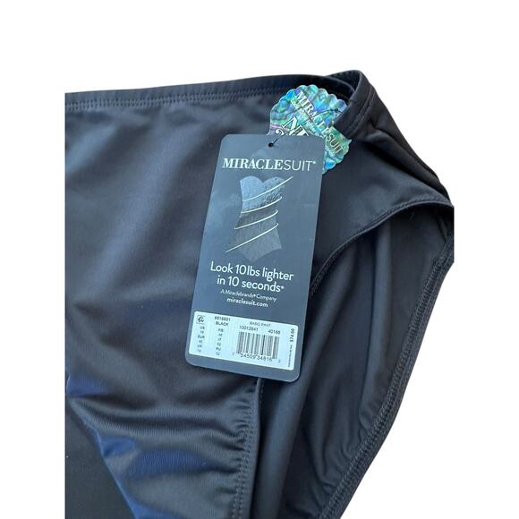 Miraclesuit Black Basic Pant Swim Bottom Coverage Tummy Control High Waisted 16 - Picture 8 of 11